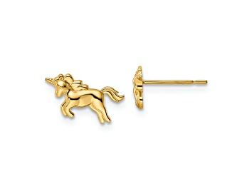 Picture of 14K Yellow Gold Unicorn Post Earrings