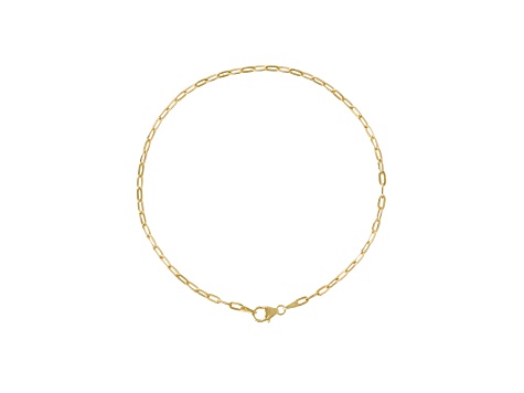 14K Yellow Gold Paperclip Link Anklet