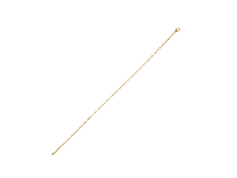 14K Yellow Gold Paperclip Link Anklet