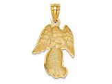 14k Yellow Gold Polished Angel Pendant