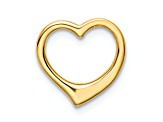 14k Yellow Gold 3D Polished Heart Chain Slide Pendant