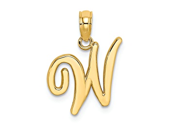 Picture of 10K Yellow Gold Polished W Script Initial Charm
