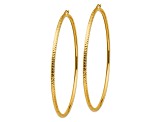 14K Yellow Gold 3 5/8" Diamond-Cut Hoop Earrings