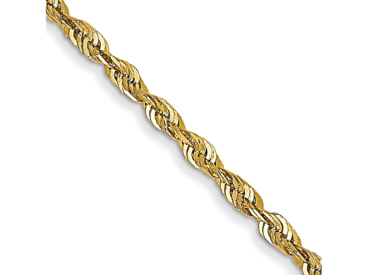 14k Yellow Gold 1.5mm Diamond-Cut Rope 30 Inch Chain