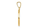 14k Yellow Gold Polished and Satin Confirmation Medal Pendant