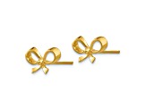 14K Yellow Gold Bow Post Earrings