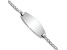 Rhodium Over 14k White Gold Oval Curb Link ID Bracelet