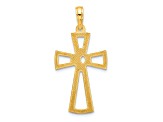 14k Yellow Gold Polished Fancy Cross Pendant