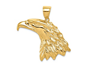 10K Yellow Gold Textured Eagle Head Pendant