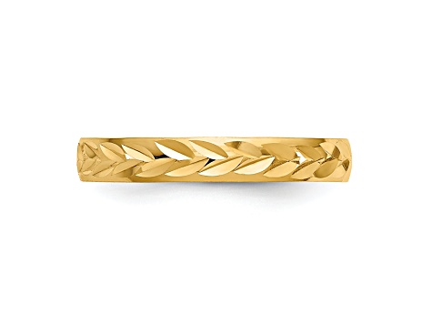 14K Yellow Gold Diamond Cut Toe Ring