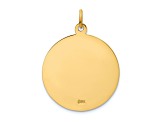 14k Yellow Gold Polished and Satin Round Saint Florian Medal Pendant
