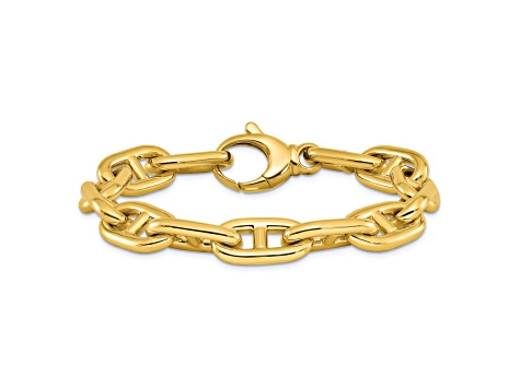 14K Yellow Gold 10mm Anchor Link 8 inch Bracelet