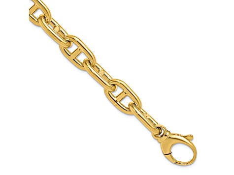 14K Yellow Gold 10mm Anchor Link 8 inch Bracelet