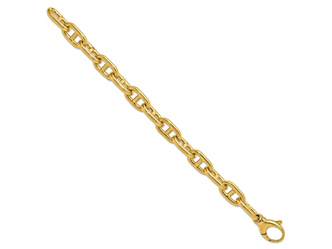 14K Yellow Gold 10mm Anchor Link 8 inch Bracelet