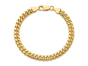 14k Yellow Gold 6mm Miami Cuban Link Bracelet, 7 Inches