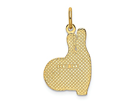 14k Yellow Gold Textured Bowling Pins Charm