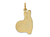 14k Yellow Gold Textured Bowling Pins Charm