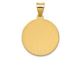14K Yellow Gold Polished/Satin St. Agatha Hollow Medal Pendant