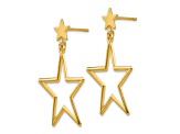 14k Yellow Gold Star Dangle Earrings