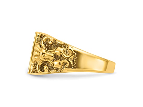 14K Yellow Gold 13x9mm Men's Signet Ring