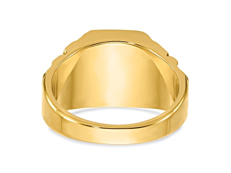 14K Yellow Gold 13x9mm Men's Signet Ring