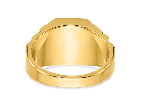 14K Yellow Gold 13x9mm Men's Signet Ring - 15J4TA | JTV