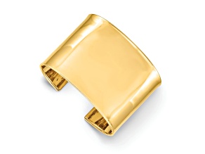 14k Yellow Gold 47mm Polished Cuff Bangle