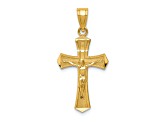 14K Yellow Gold Diamond-cut Crucifix Pendant