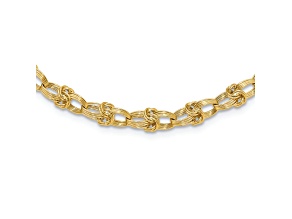 14K Yellow Gold Polished Fancy Knot Links Necklace