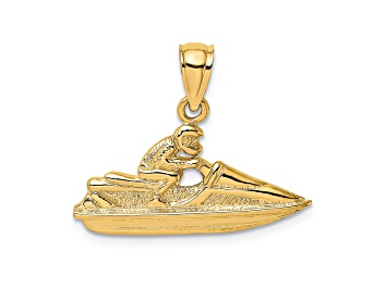 Picture of 14k Yellow Gold Textured 2D Jet Ski Charm