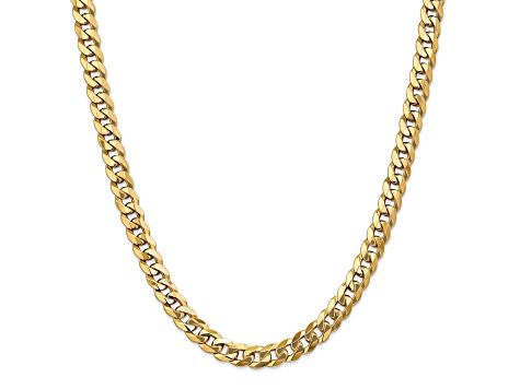 14k Yellow Gold Polished Solid 8mm Flat Beveled Curb Link 28