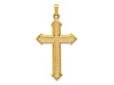 14k Yellow Gold Polished and Textured Passion Cross Pendant