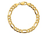 14K Yellow Gold 7.5mm Flat Figaro Chain Bracelet