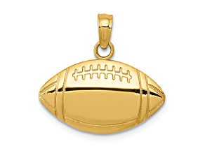 10K Yellow Gold Football Pendant