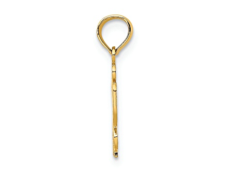 14k Yellow Gold Textured I LOVE (HEART) Butterfly Charm - 15LSYA | JTV