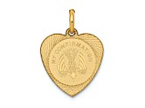 14K Yellow Gold My Confirmation Heart Disc Charm