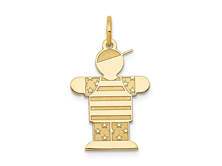 14k Yellow Gold Satin Boy with Hat Hugs Kid Charm