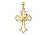 14K Yellow Gold Dove Cross Pendant