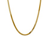 14K Yellow Gold 4mm Silky Herringbone Chain Necklace