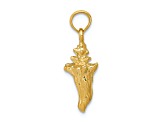 14k Yellow Gold 3D Textured Conch Shell Pendant