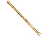 14K Yellow Gold 10.8mm Hand-Polished Rounded Curb Link Bracelet