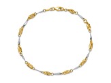 14K Two-tone Polished Fancy Link Anklet