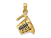 14k Yellow Gold with Black Enamel 3D Measuring Cup Charm