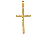 14k Yellow Gold Polished and Textured Fancy Cross Pendant
