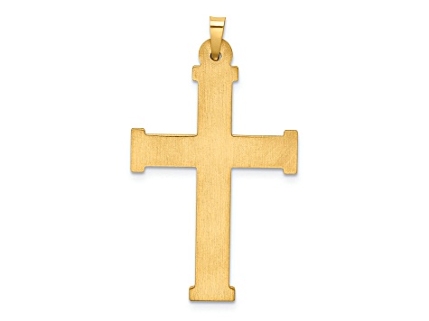 14K Yellow Gold Hollow Latin Cross Pendant