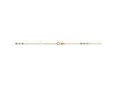 10k Two-Tone Triple Diamond Cut Bead Station Adjustable Anklet