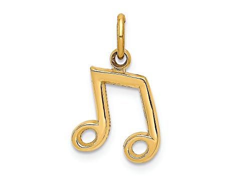 14k Yellow Gold Musical Notes Pendant