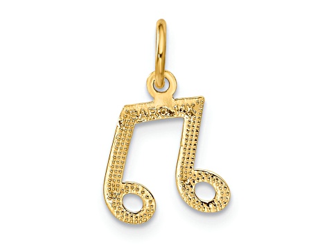 14k Yellow Gold Musical Notes Pendant