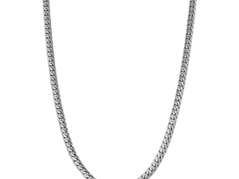 Rhodium Over 14k White Gold 6.25mm Solid Miami Cuban 22 Inch Chain