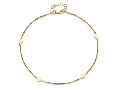 14K Yellow Gold Polished with 1-inch Extension Anklet